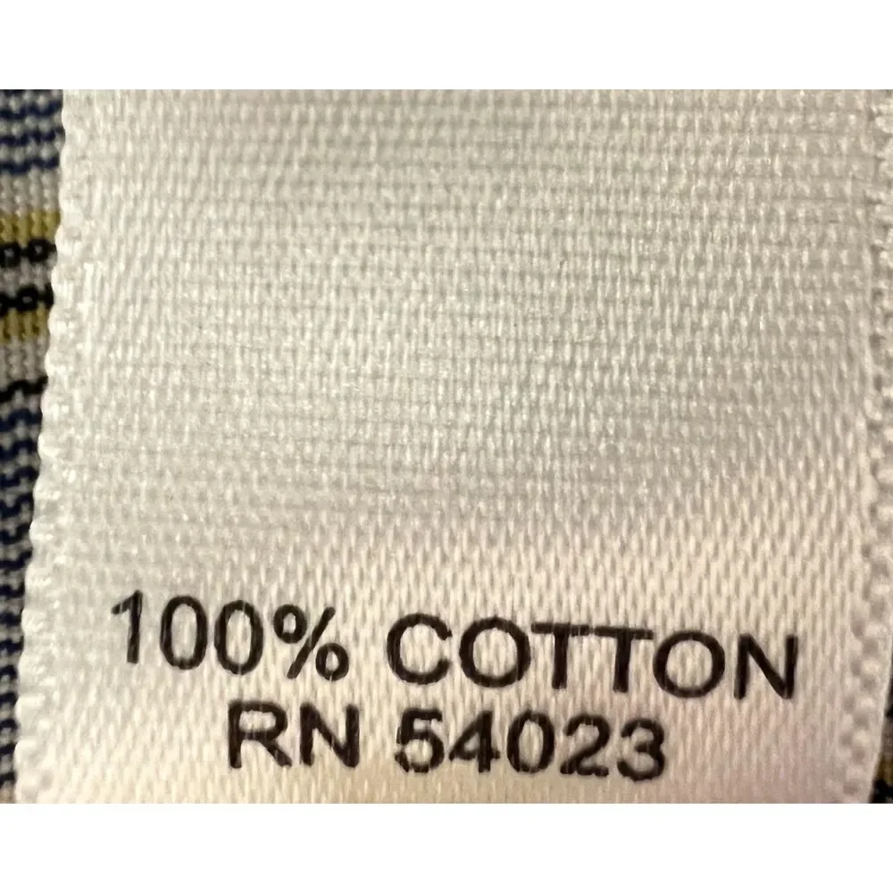 Banana Republic Non-Iron Classic Fit Button Up Shirt Blue Yellow Stripe Men's M